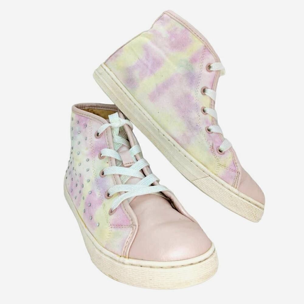 The Childrens Place Girls Pre-owned Pink High Top w/Rhinestones Sneakers - sz. 4